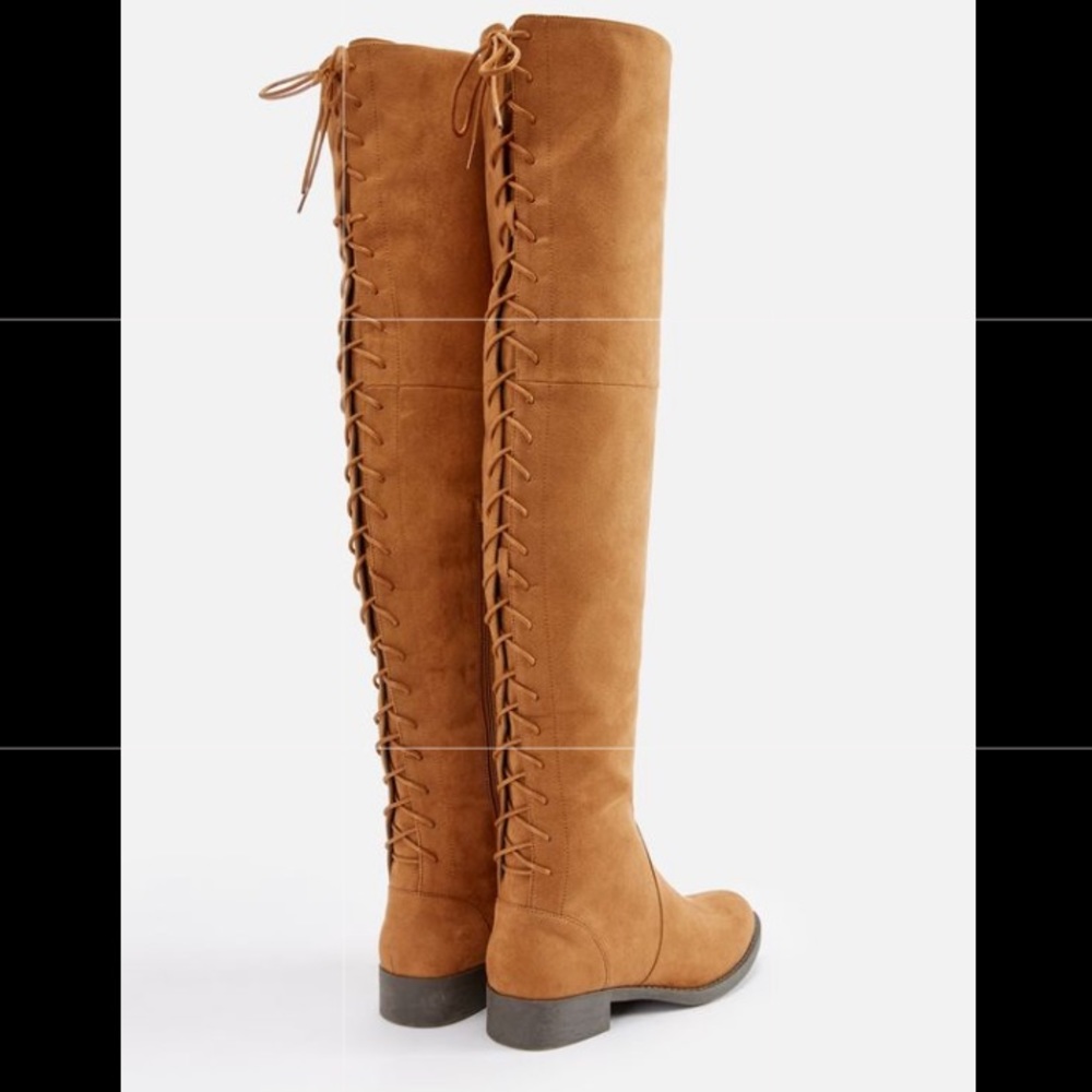 JustFab Arnella lace up boot wide calf